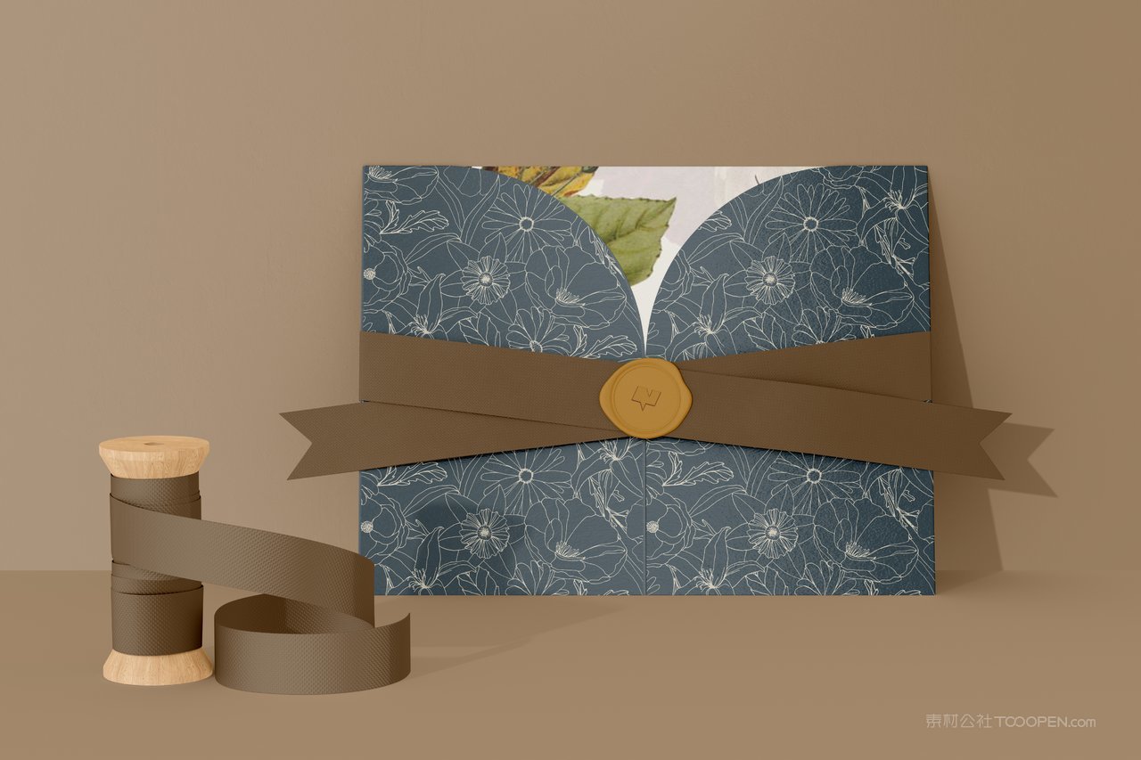 【2133期】传统对折婚礼派对邀请函样机 (1)