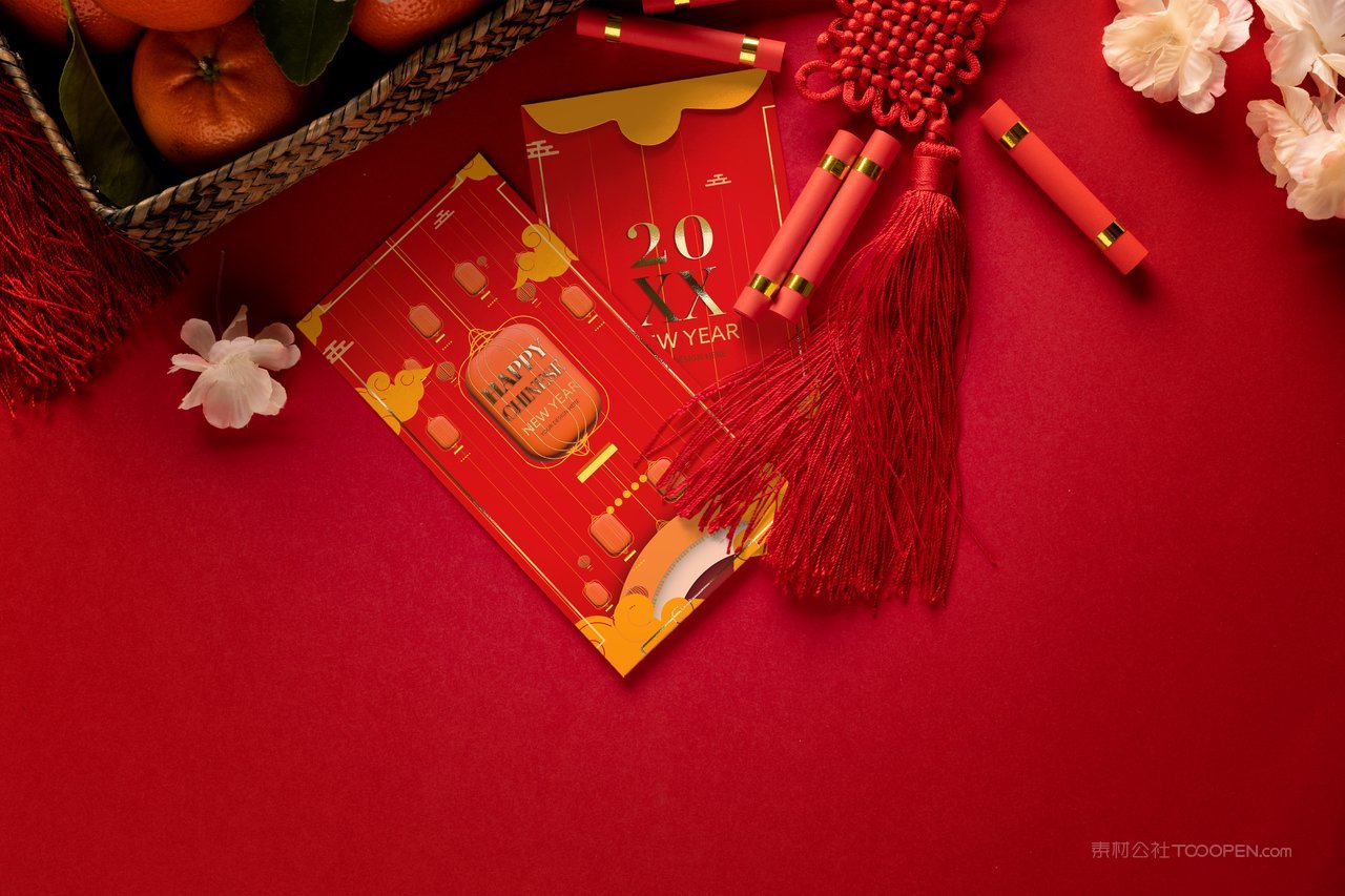 中国红喜庆新年红包样机 (2)