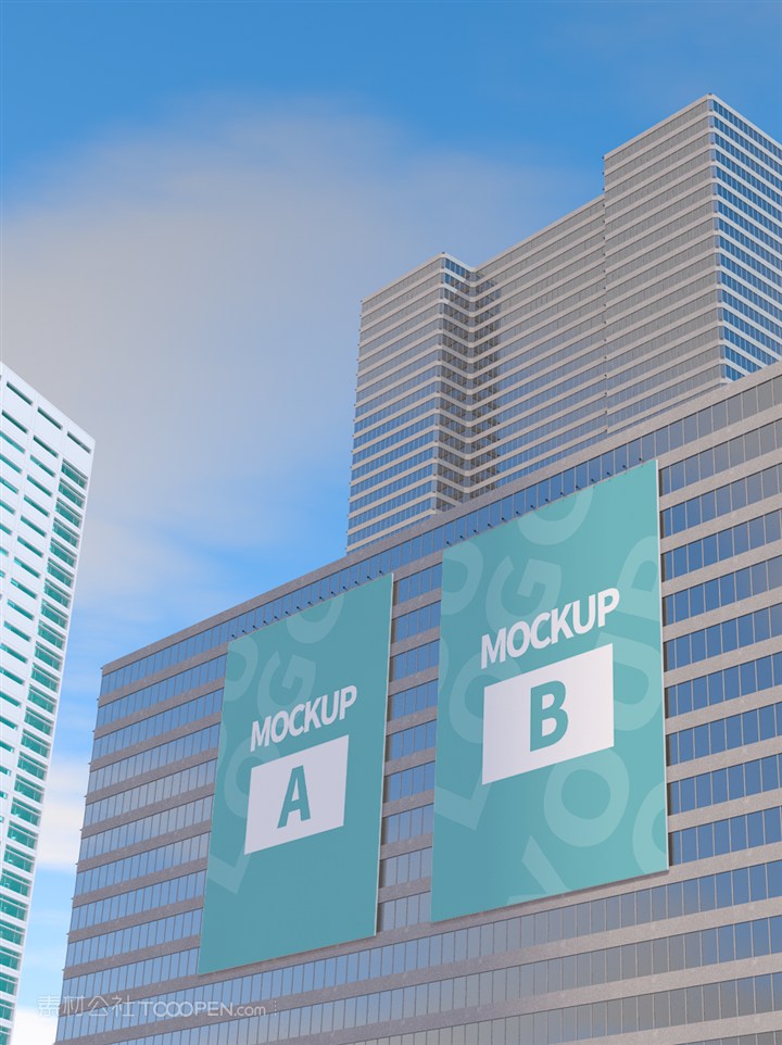 楼体墙面海报展示广告样机
