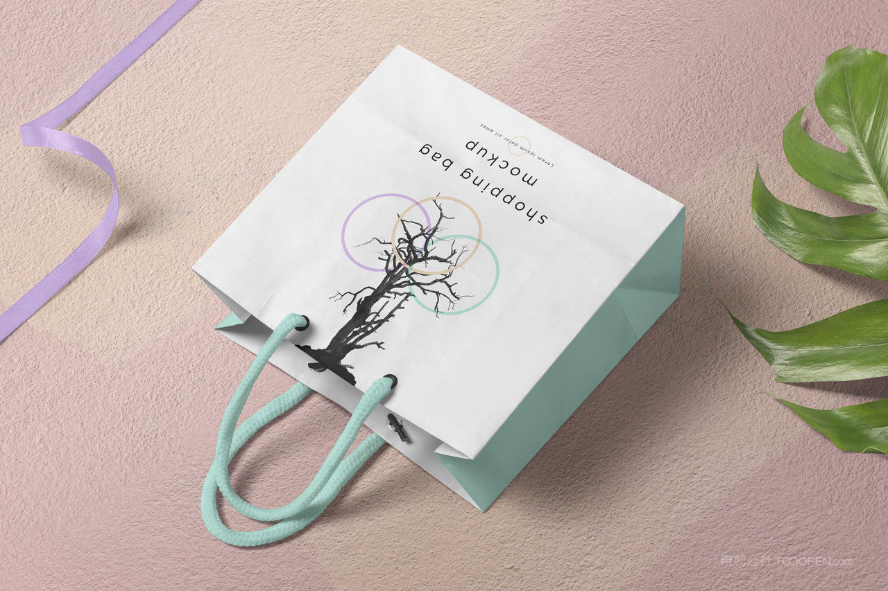 方形纸购物袋样机