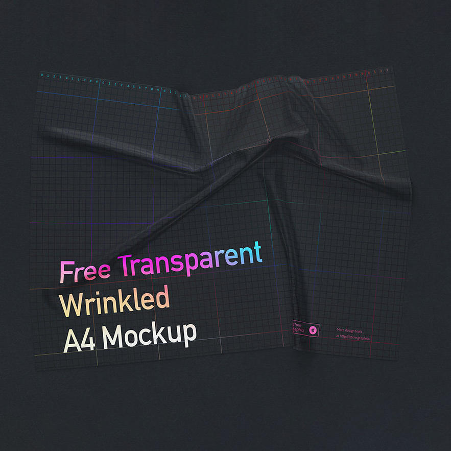 黑色复古潮流折痕皱纸样机