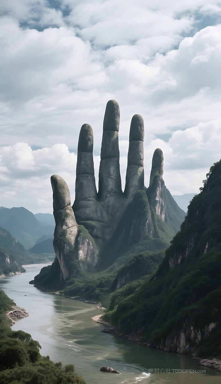 湖泊山峰山水唯美河流风景群山