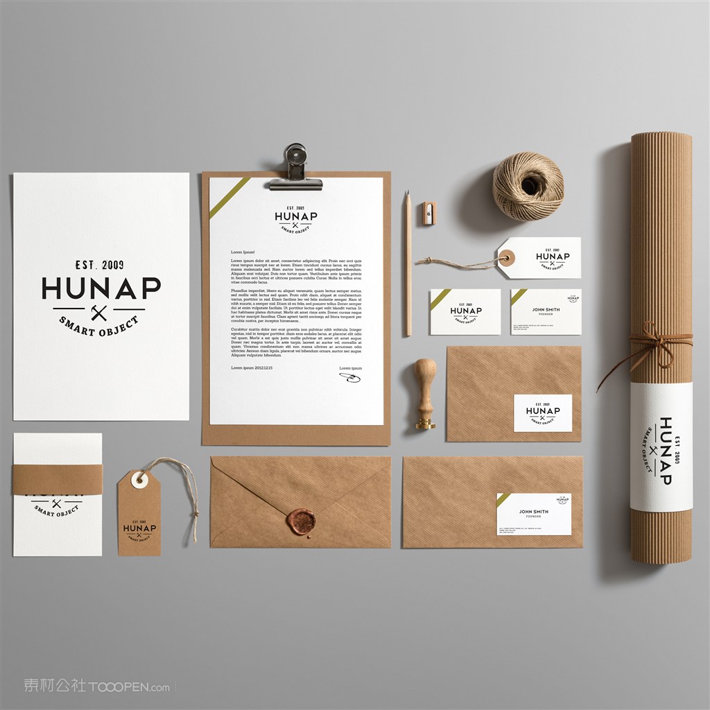 信纸信封名片卡片标签火漆章样机