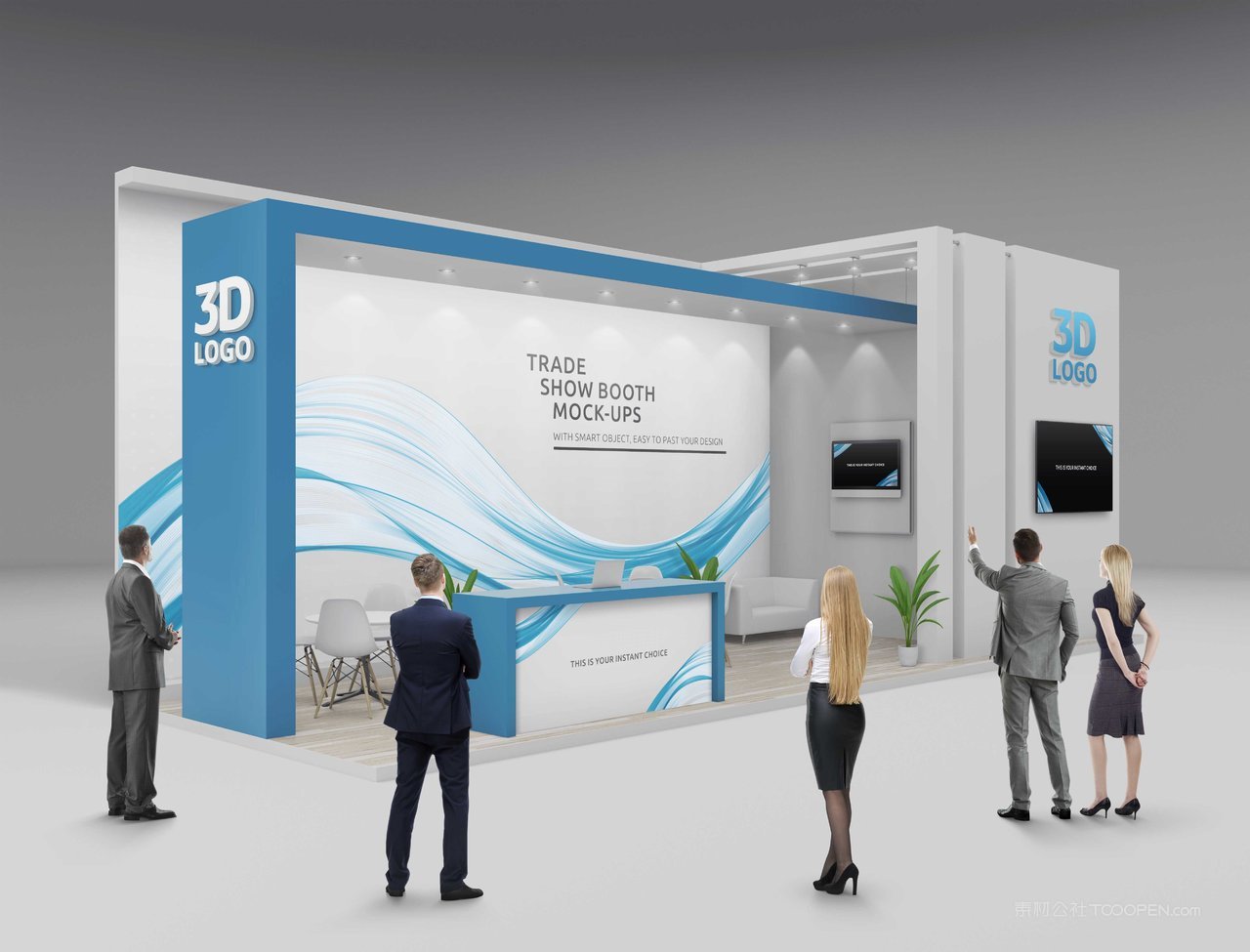 贸易展览展位场景样机