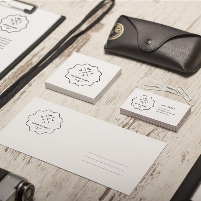 名片卡片信纸明信片眼镜盒vi展示样机