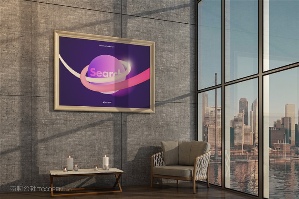 画廊展览艺术海报样机