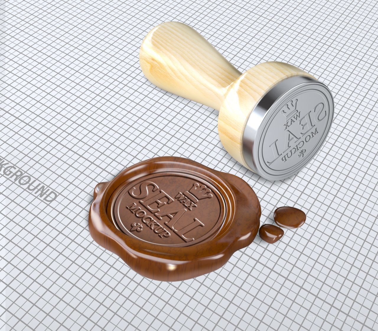 印章盖章火漆封浮雕logo企业标志展示样机