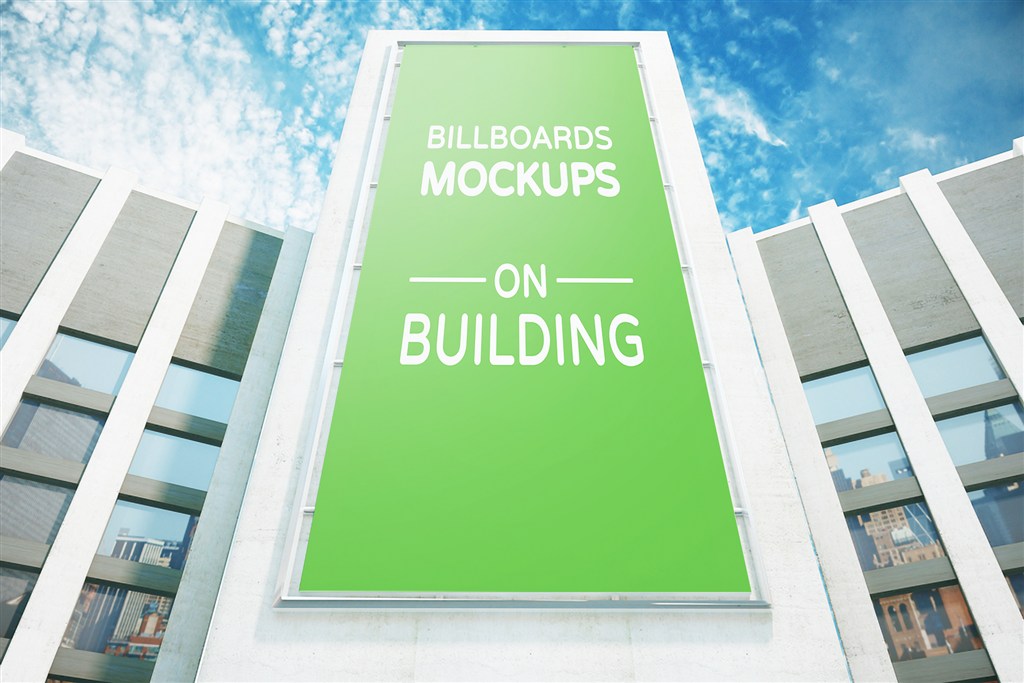 T牌街头户外大型广告牌样机图片下载