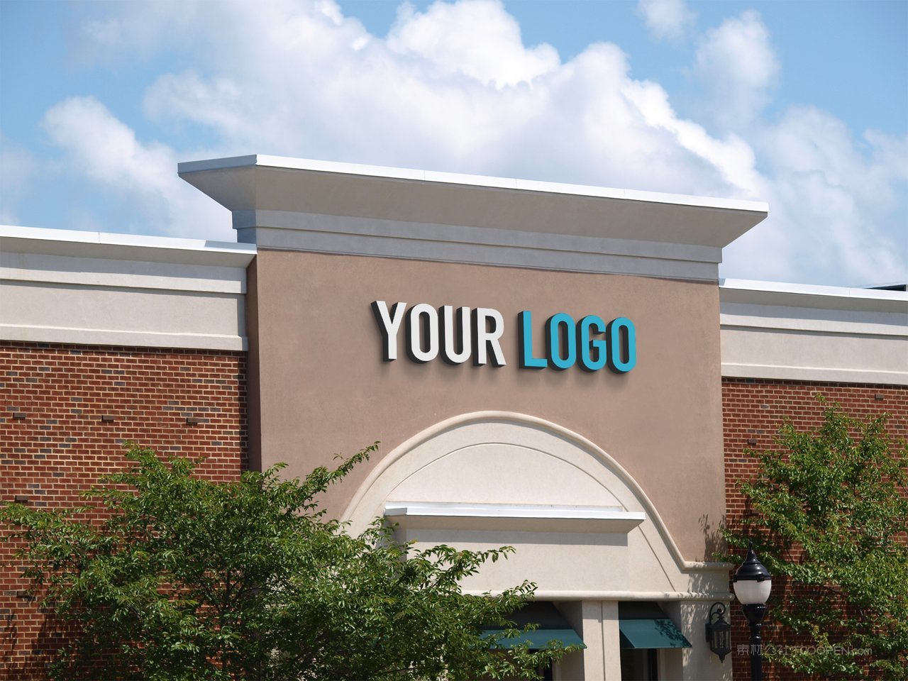 学校墙体楼体通用logo标志样机 (4)