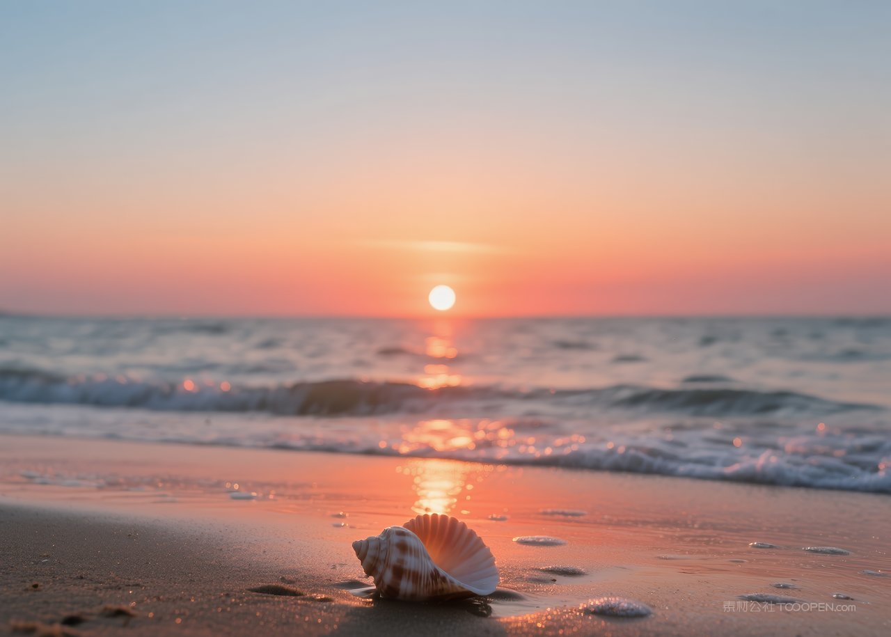 唯美自然风景景观大海海景海滩海边天空