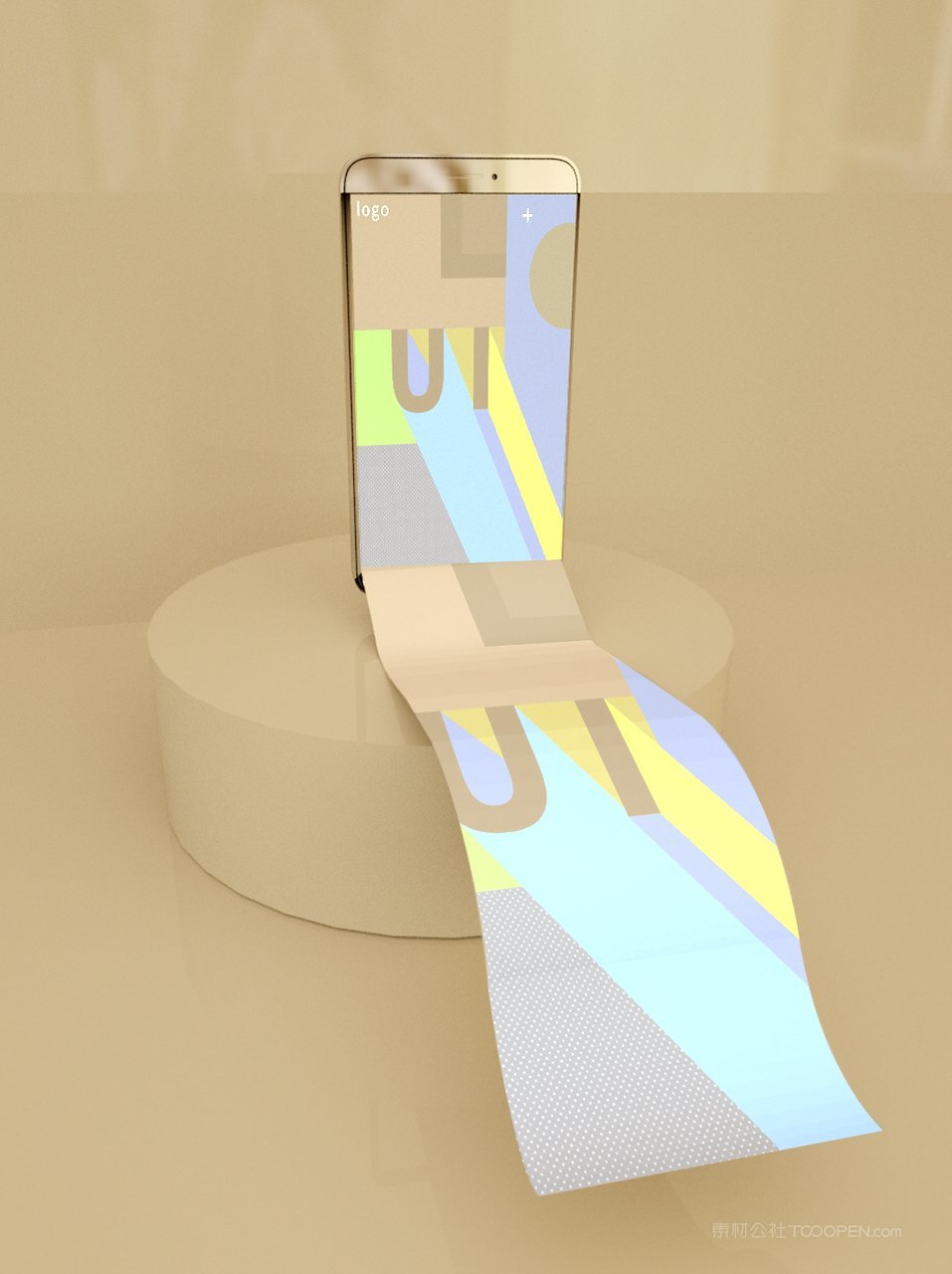 简洁米色手机屏app界面ui样机 (4)