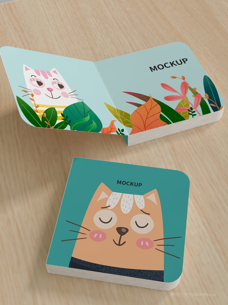 卡通可爱儿童读物绘本样机 (7)