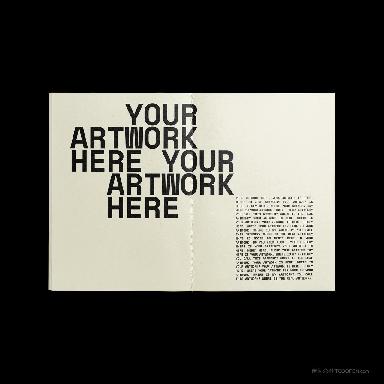 黄色杂志企业形象牛皮纸画册样机 (3)