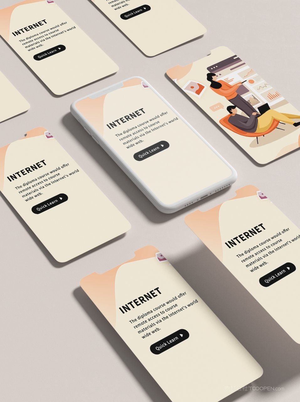 简洁手机屏app手机ui作品展示样机 (3)