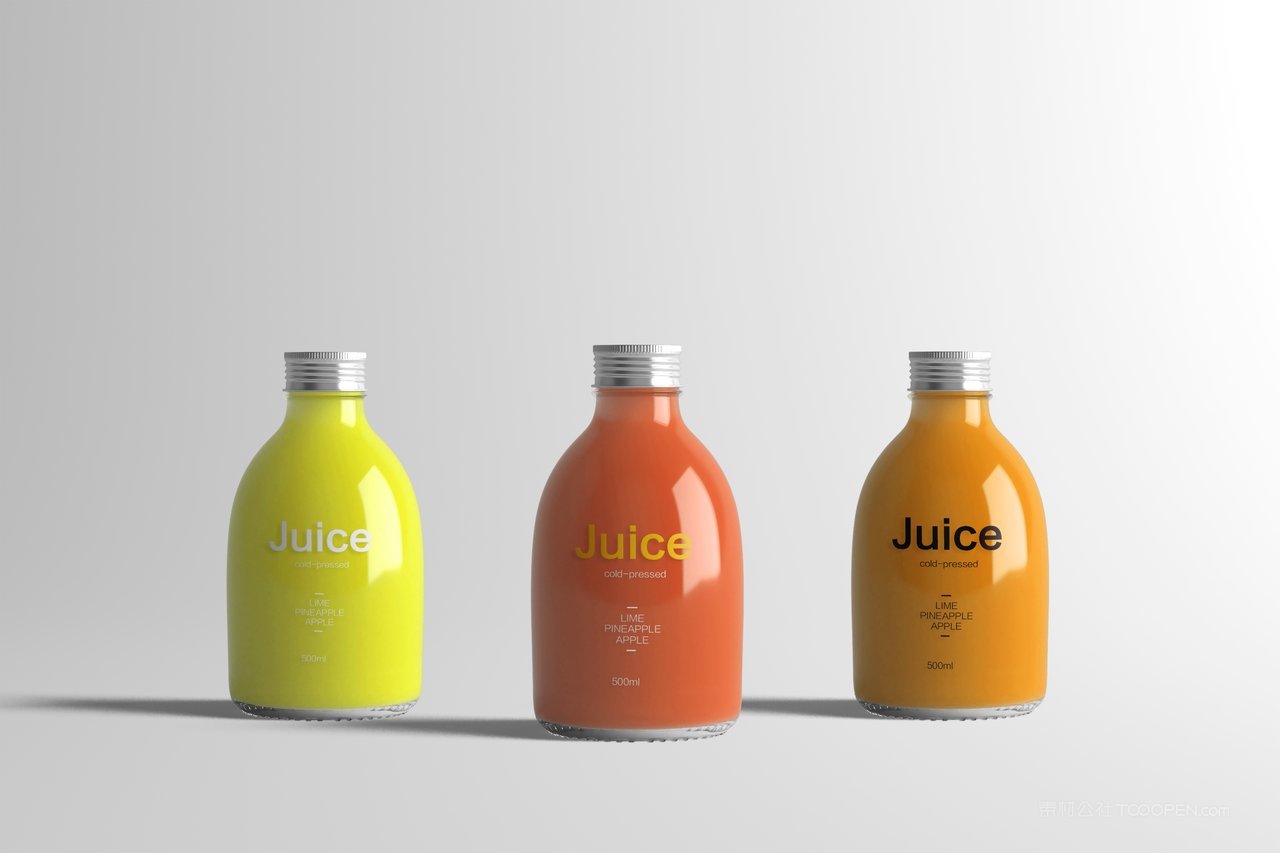 果汁饮料包装瓶贴透明玻璃瓶展示样机 (10)