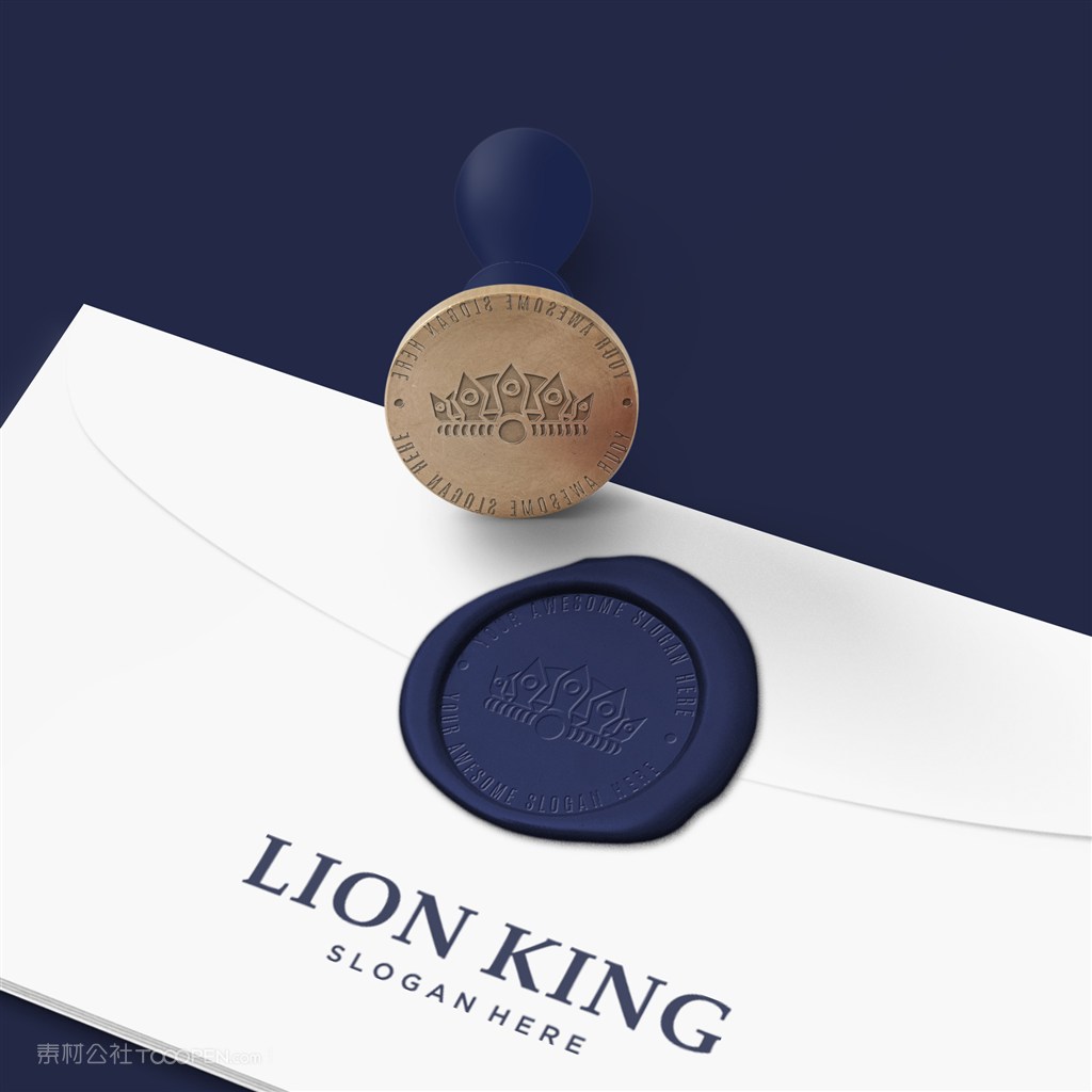 蜡封印章logo企业标志贴图样机