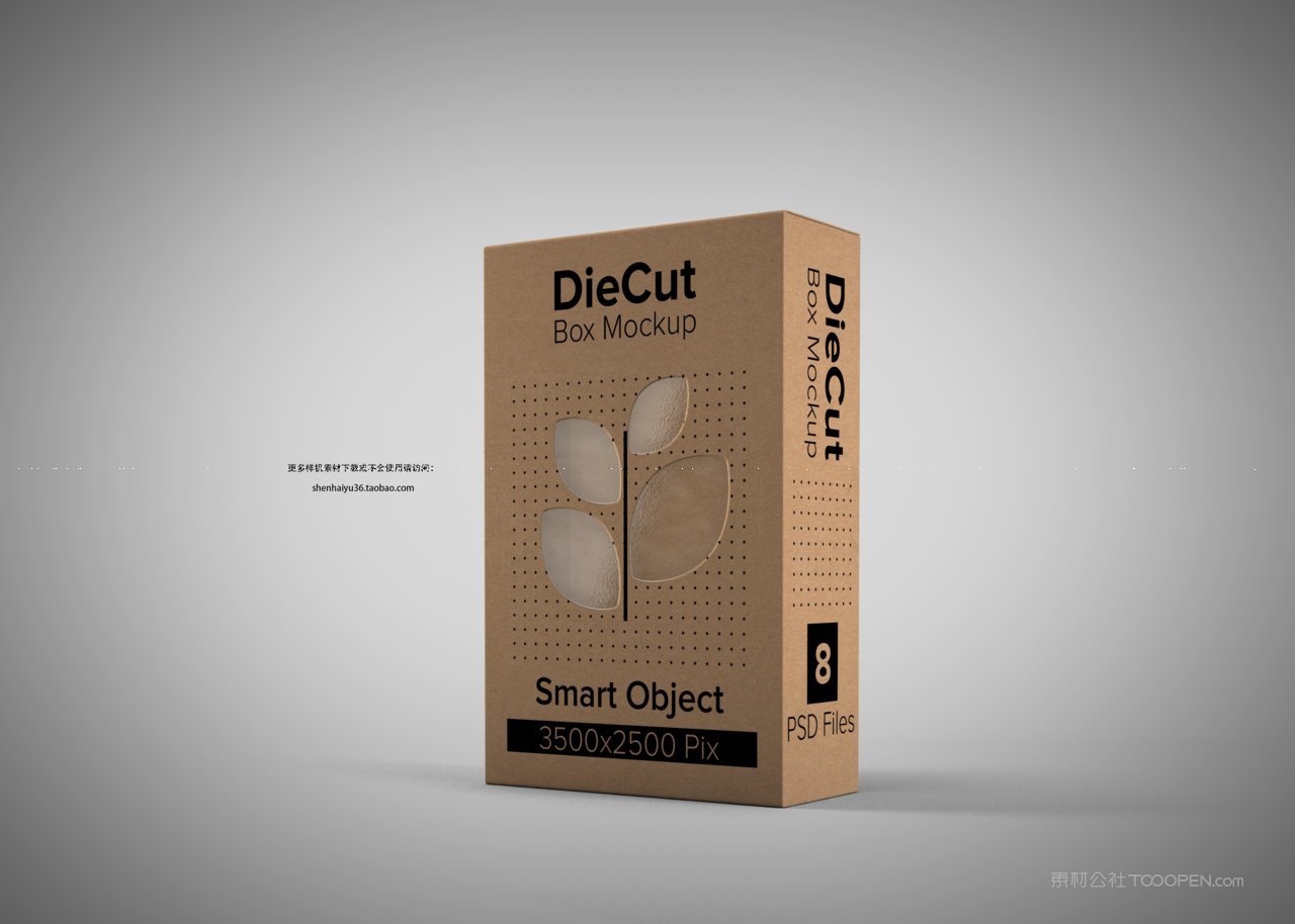自定义缕空形状的折叠纸盒包装展示样机 (1)