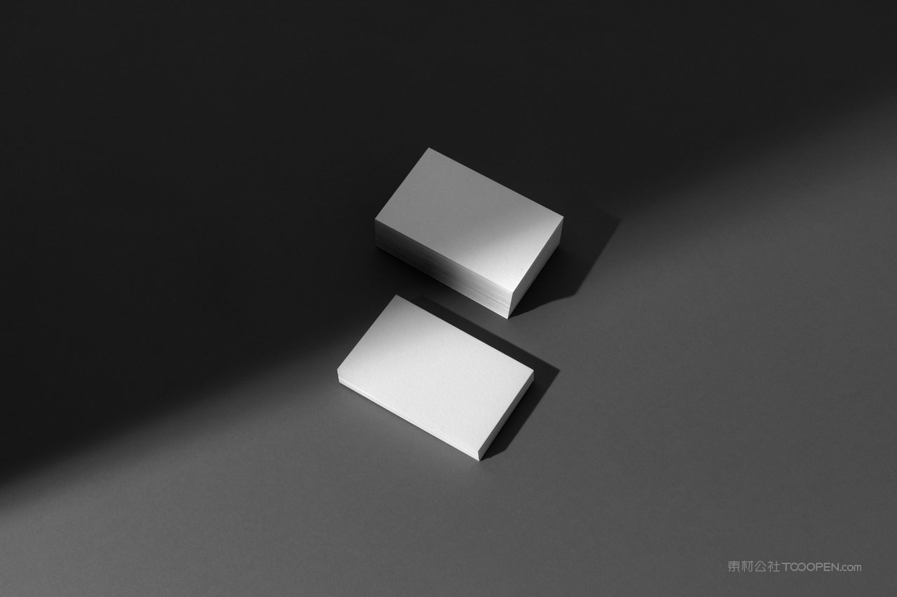 商务黑色光影两叠名片vi品牌样机