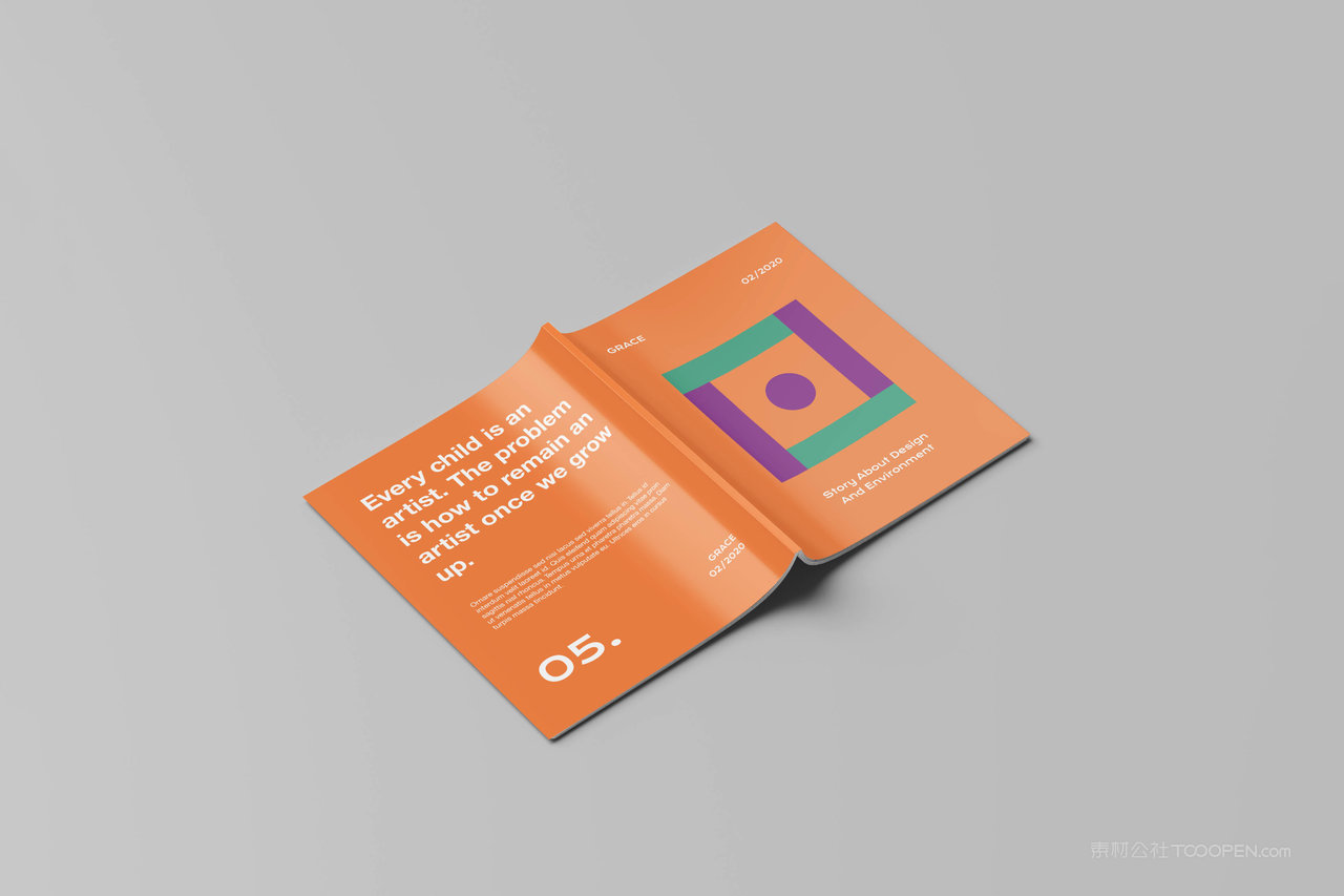 杂志画册打开样机