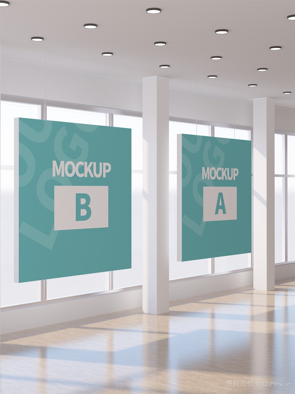 展馆正方形海报广告样机