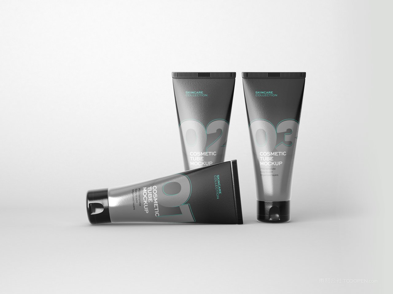 商务高级灰男士洗面奶产品包装样机 (7)