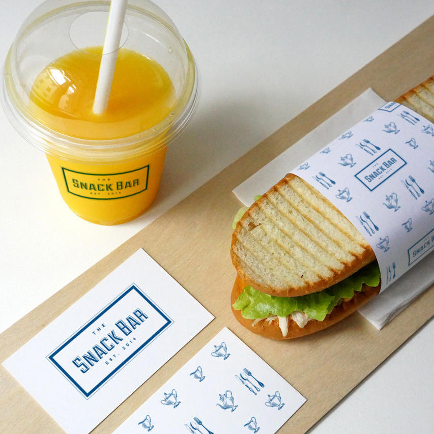 桔汁面包汉堡包餐饮场景vi样机