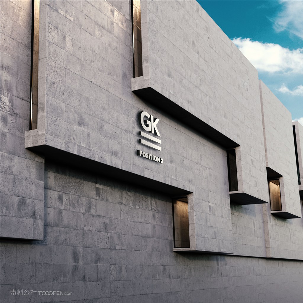 企业公司门头立体标志样机