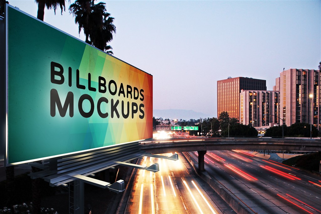 街头户外T牌灯箱广告牌样机图片场景下载