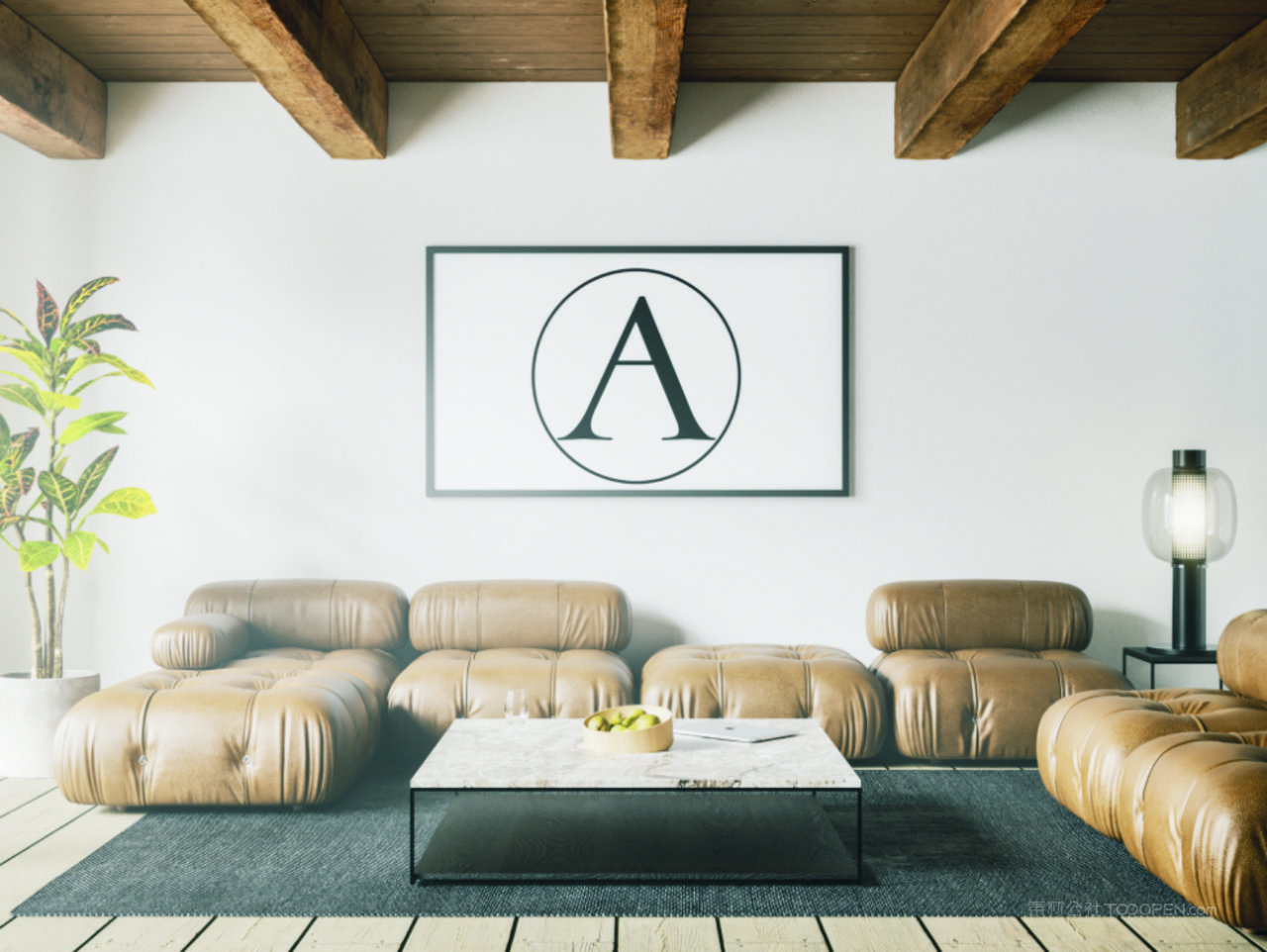 精美大气相框挂画样机设计