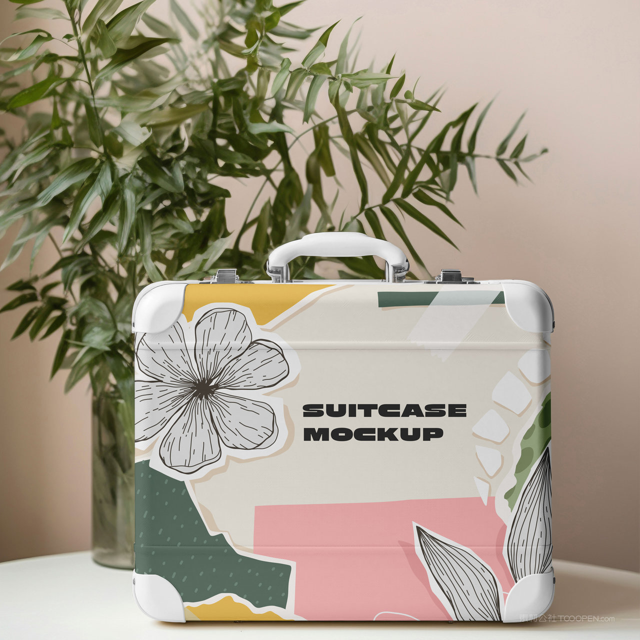 创意行李箱贴图样机