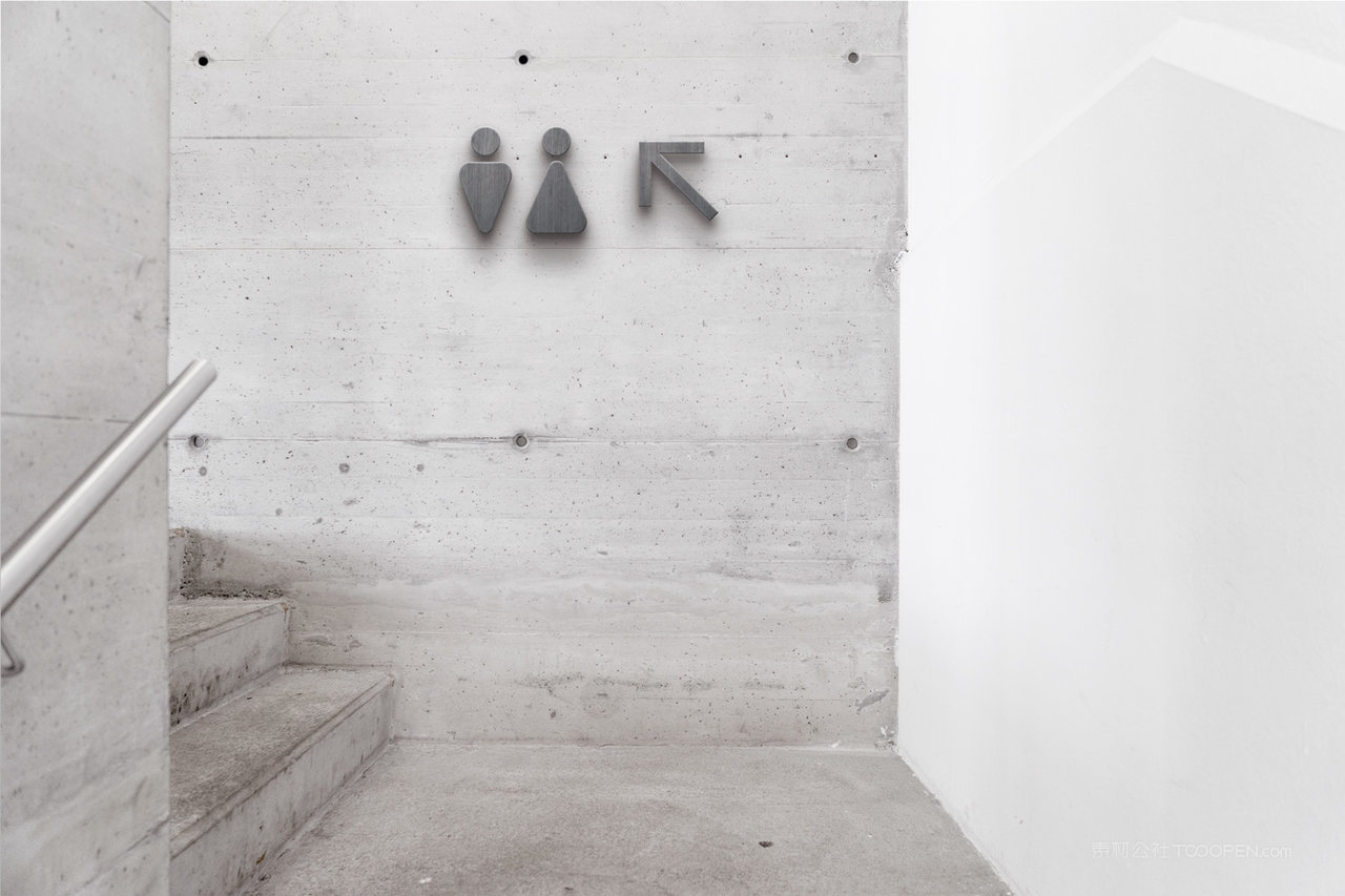 美术艺术展览馆导视指引立体标识样机