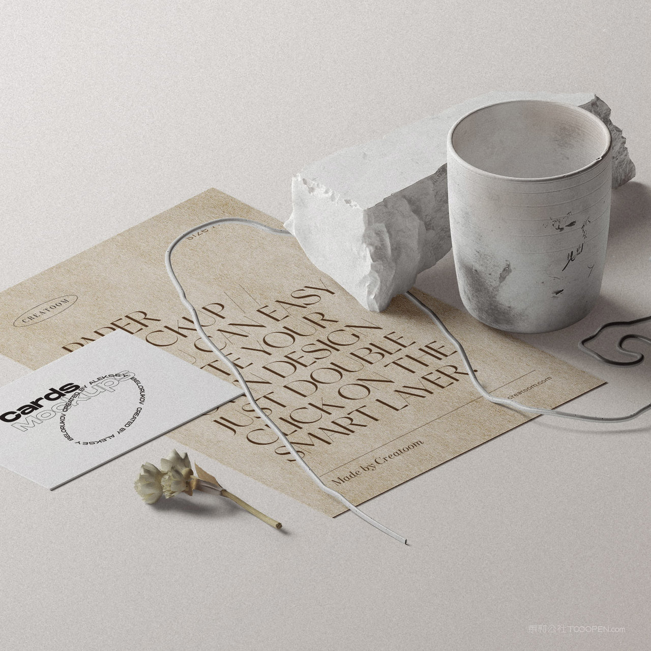 极简品牌vi名片宣传单贴图样机