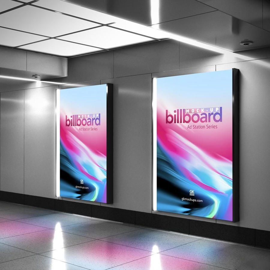 商场灯箱广告牌样机
