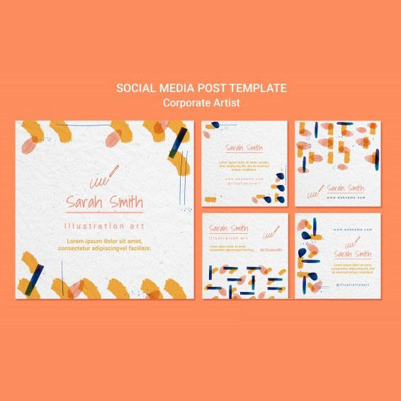 社交媒体卡片套装模板