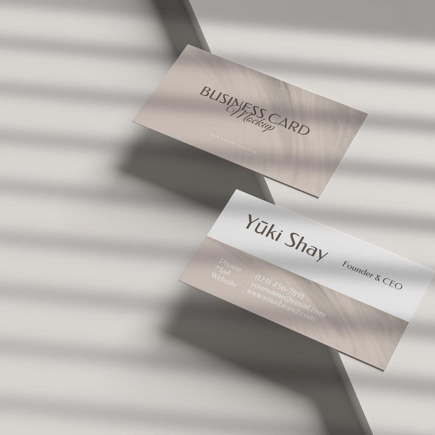 高级灰高档名片样机贴图