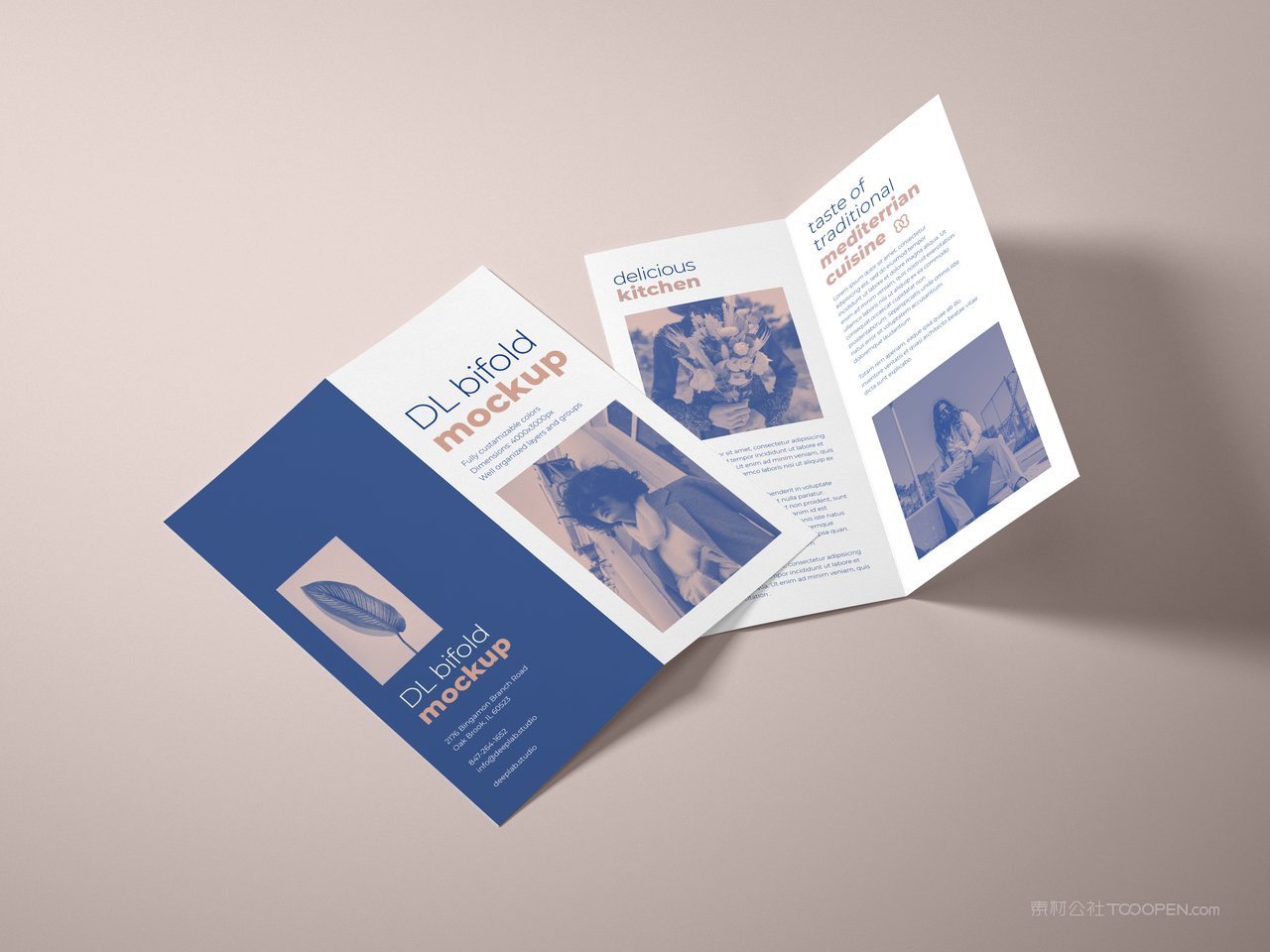 双折页设计样机psd模板