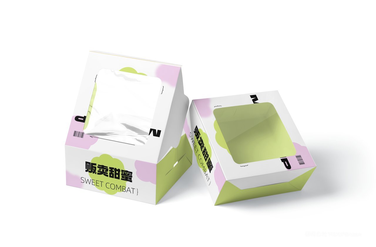【2070期】清新绿甜点蛋糕盒包装样机 (13)