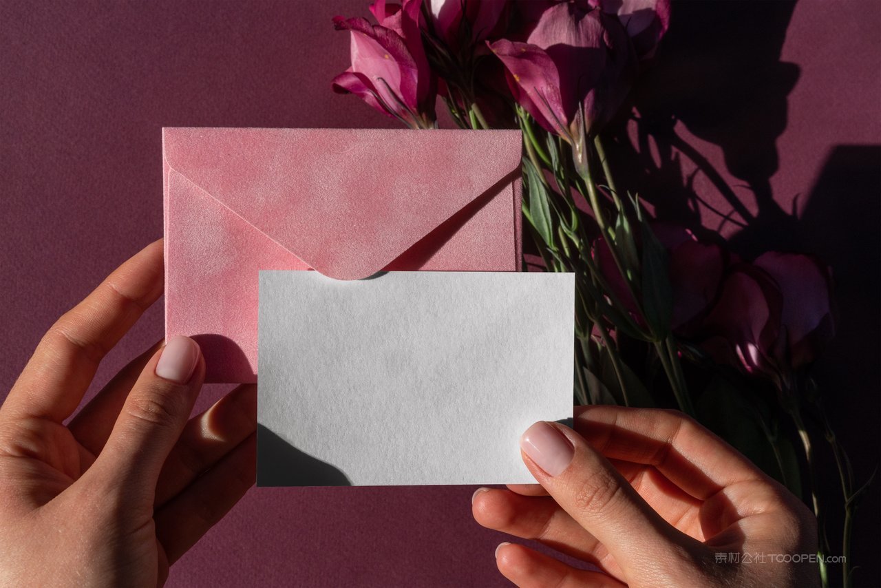 婚礼邀请函请柬信封卡片场景样机 (2)
