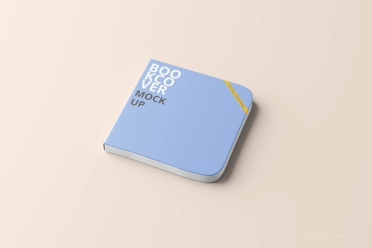方形圆角带书签日记本样机