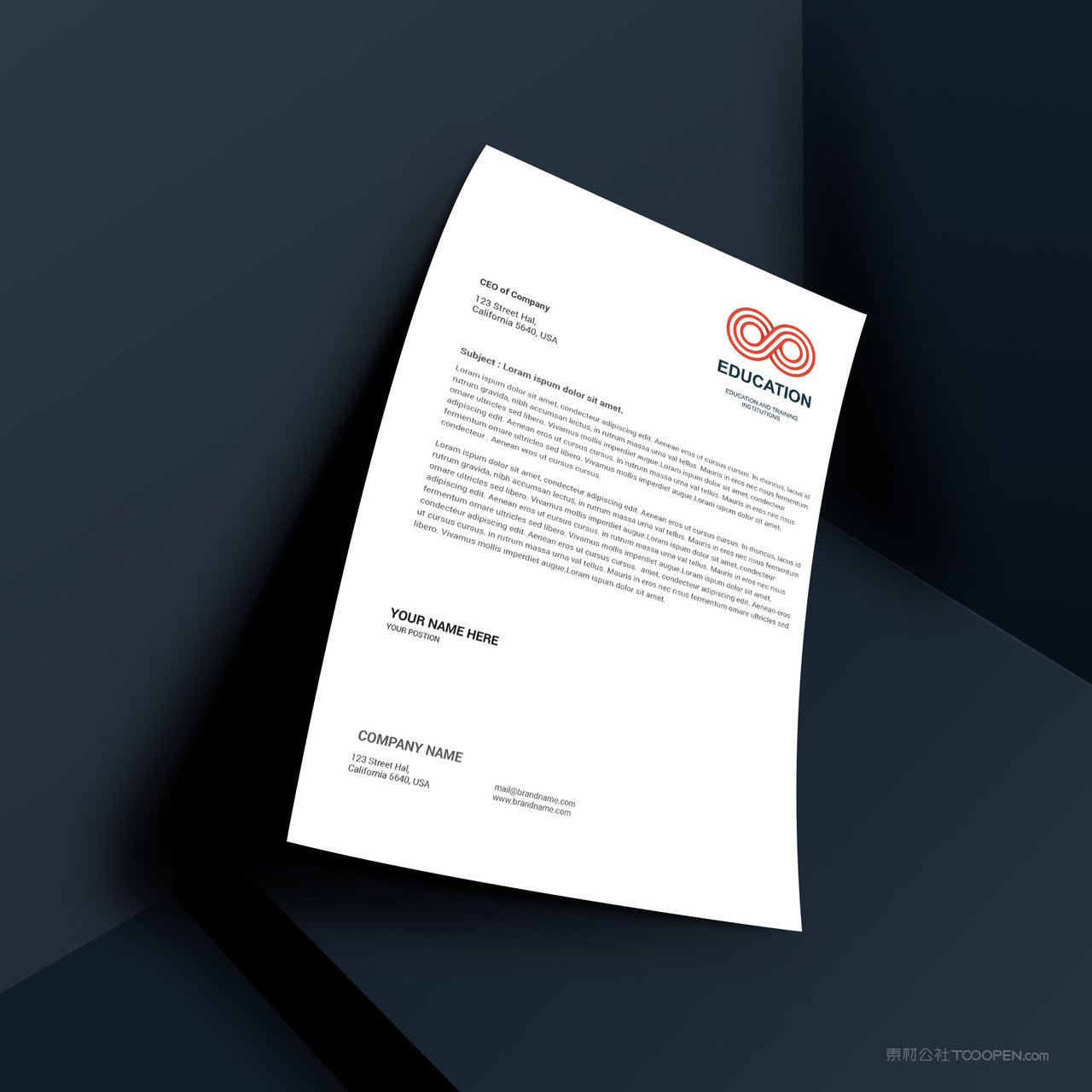 教育培训VI宣传单海报贴图样机