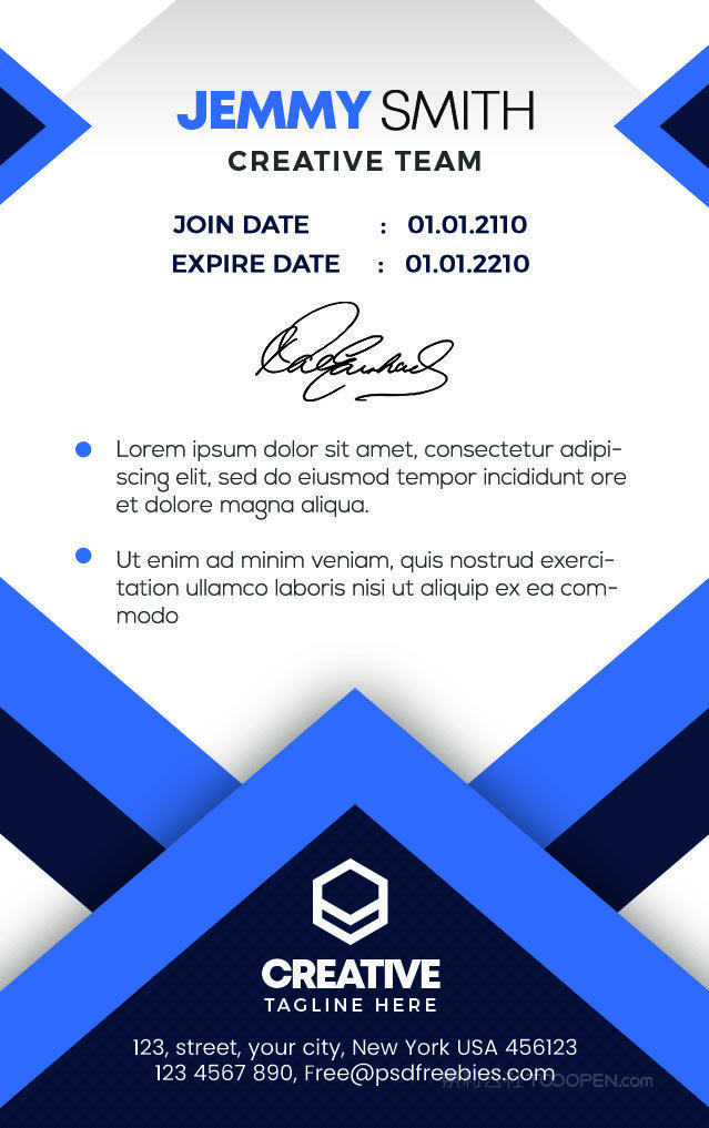 现代企业工作吊牌模板