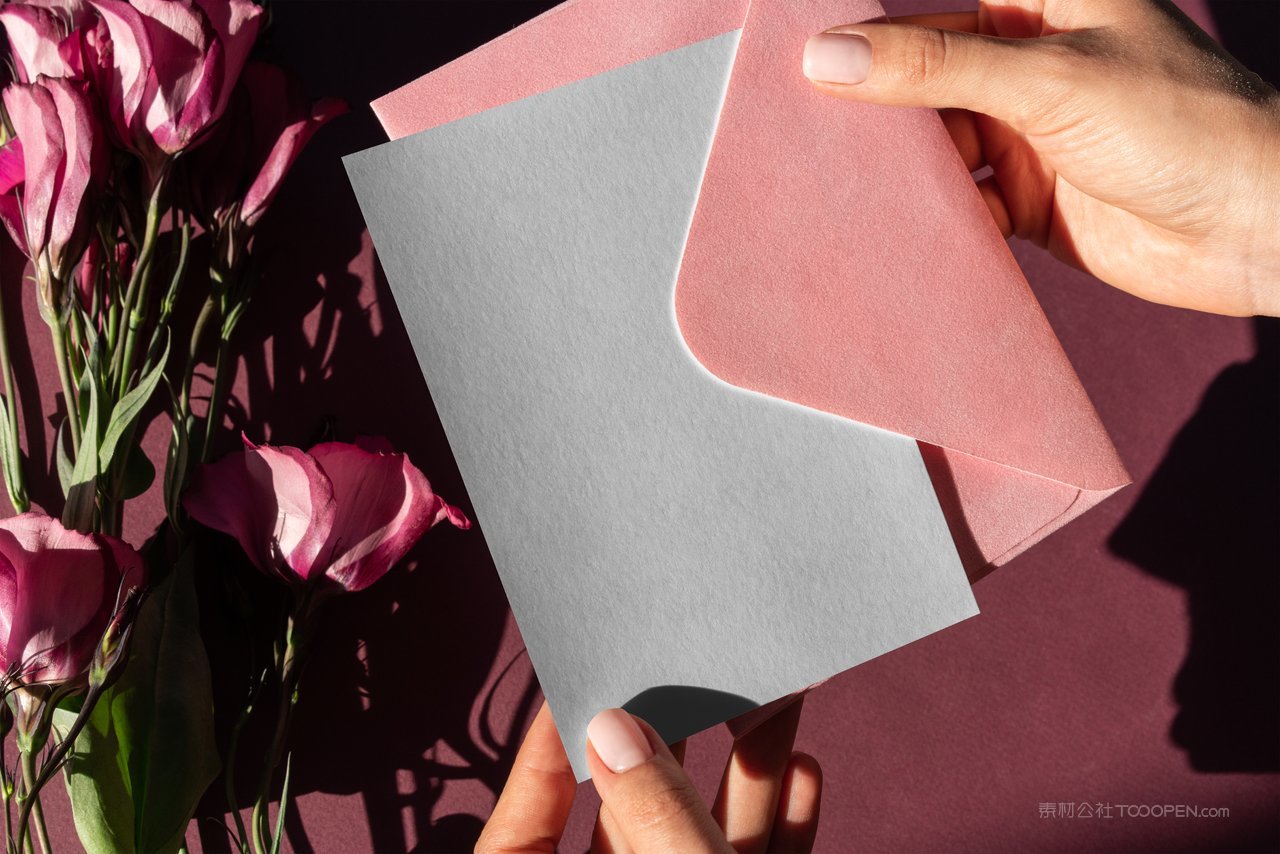 婚礼邀请函请柬信封卡片场景样机 (15)