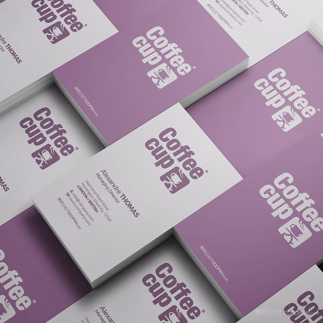 时尚名片正反面贴图样机模板