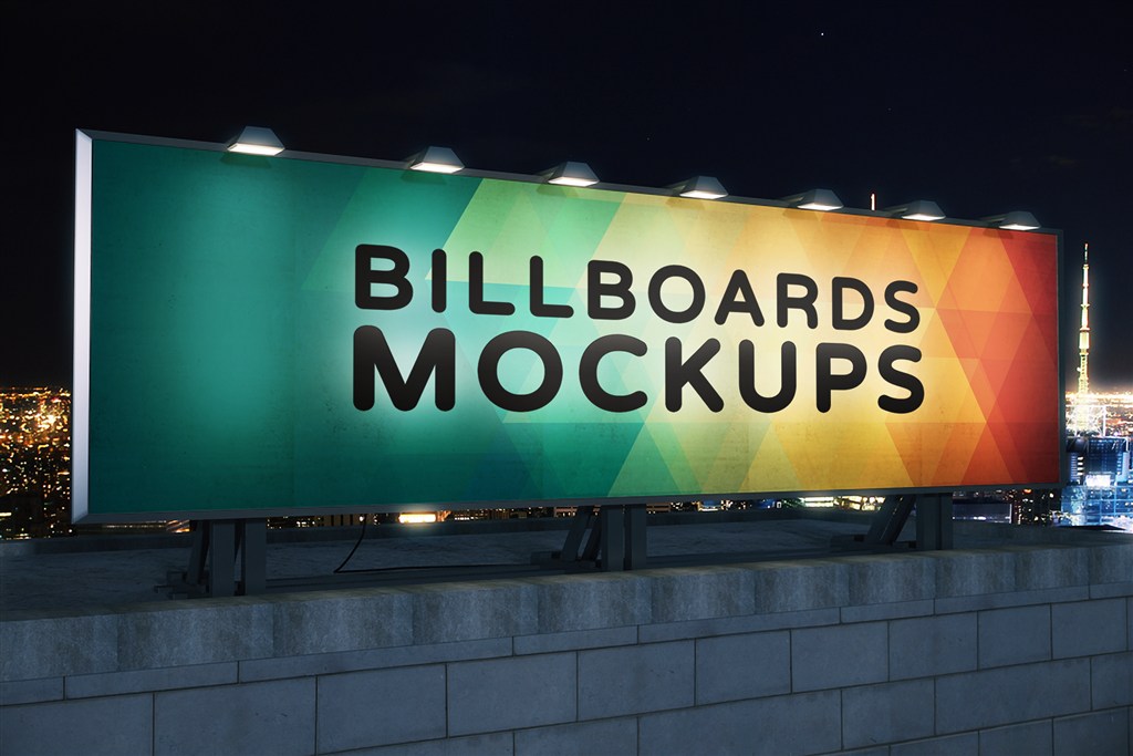 街头户外T牌灯箱广告牌样机图片场景下载