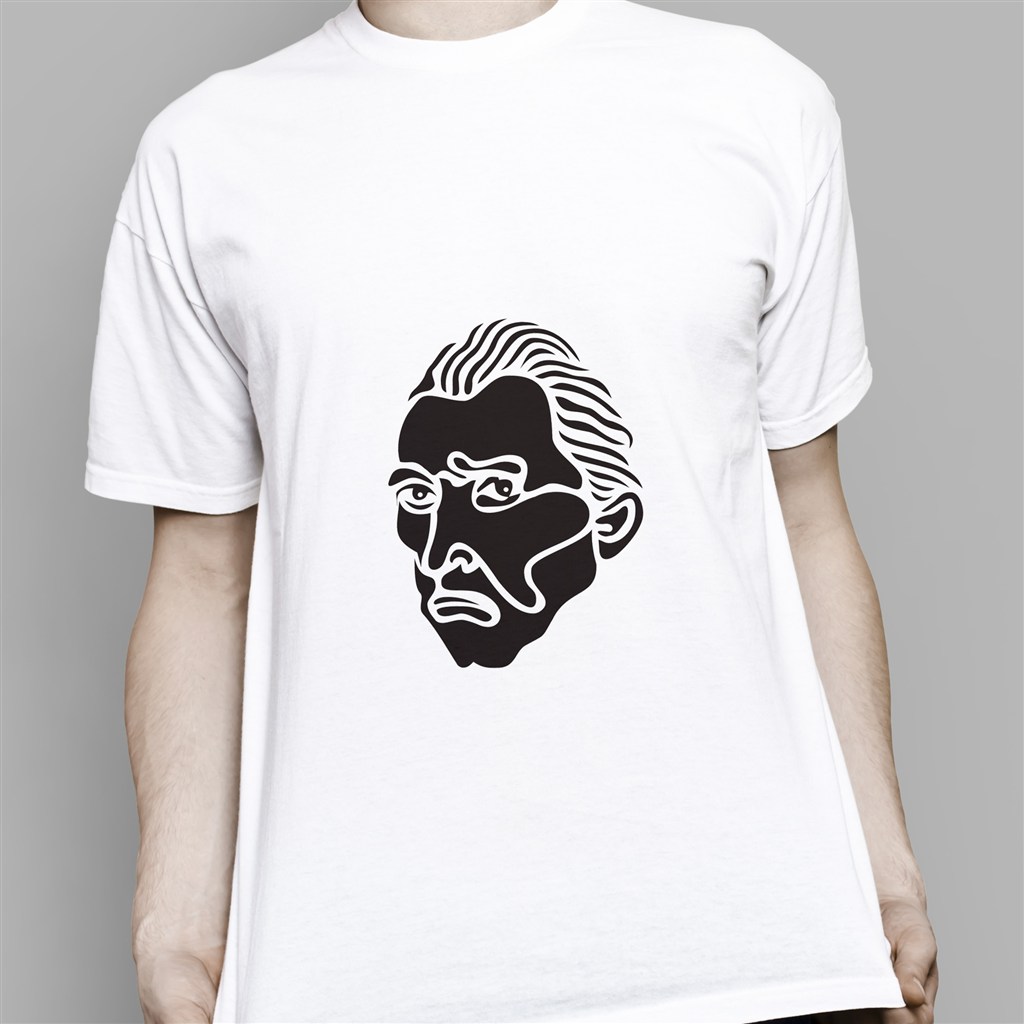 创意人头logo白色T恤样机