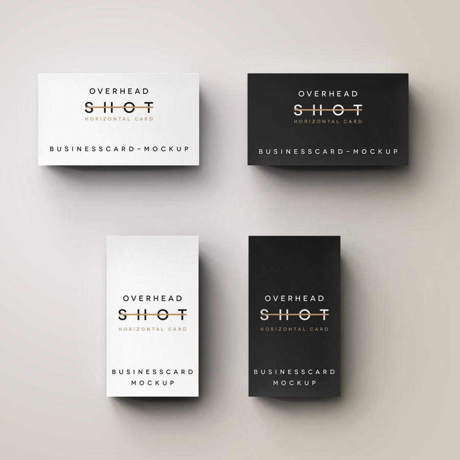 高档商务黑名片贴图简约背景样机