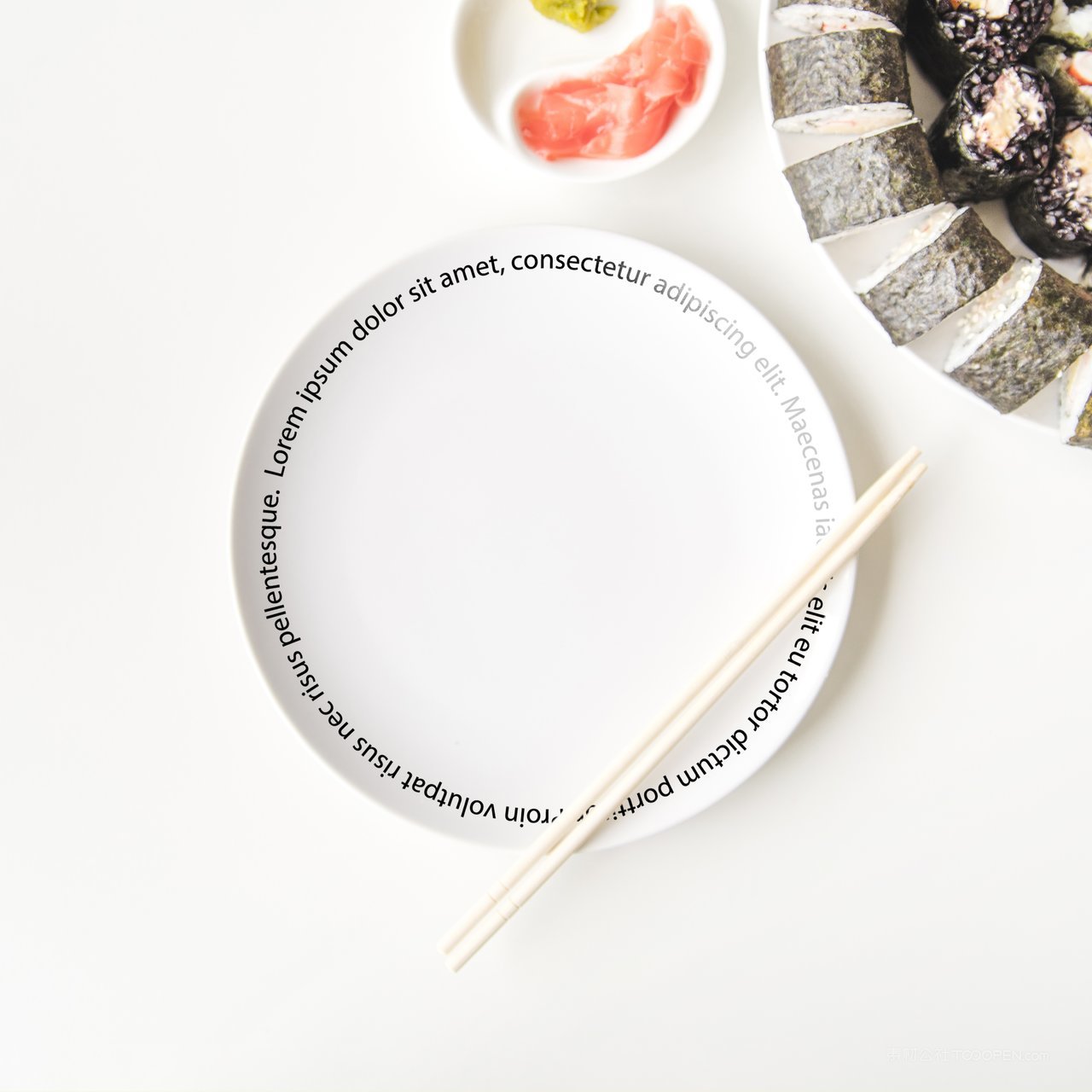 日式餐饮品牌白瓷盘子菜碟样机 (10)