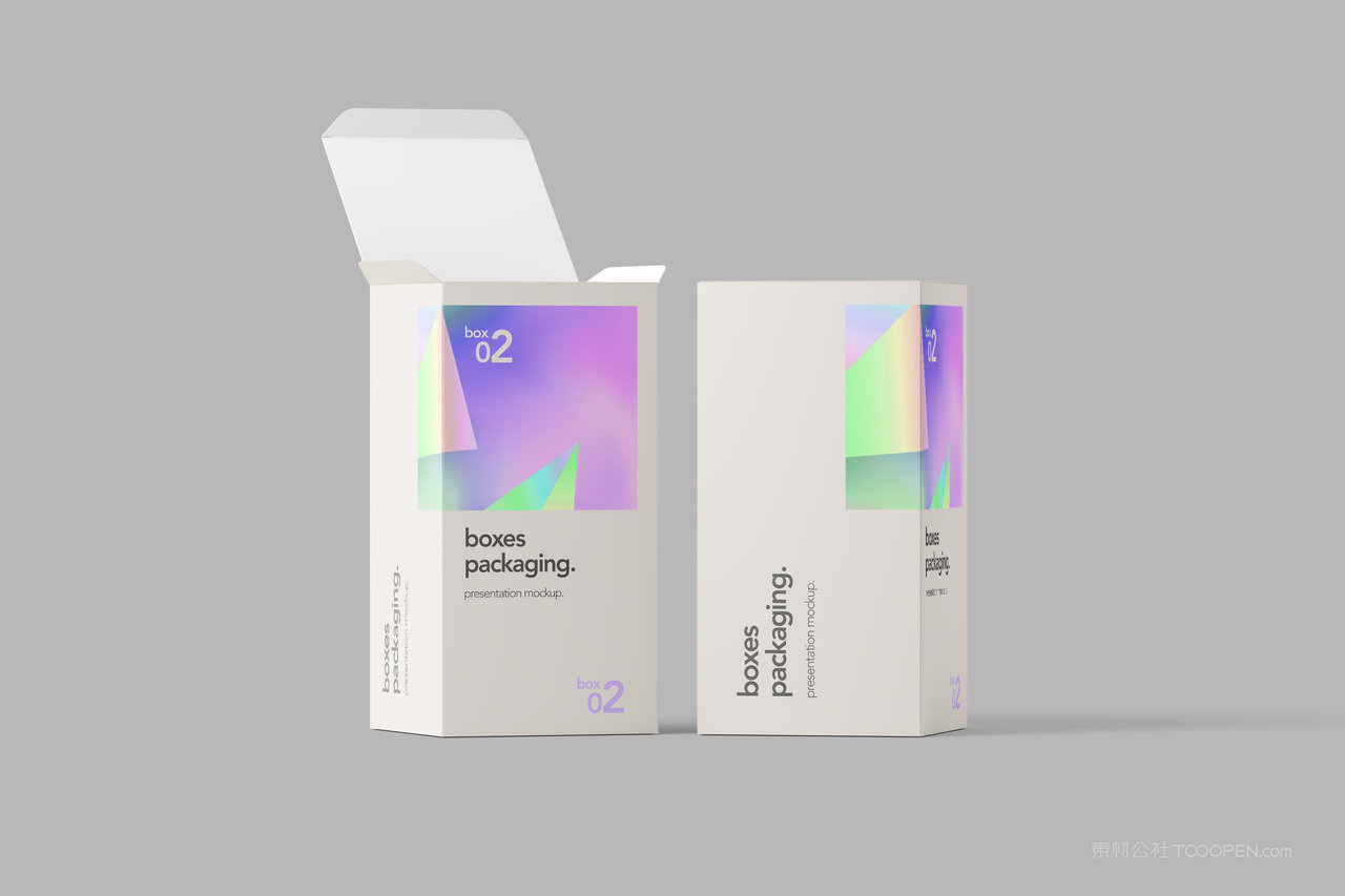 清新场景渐变紫包装设计样机