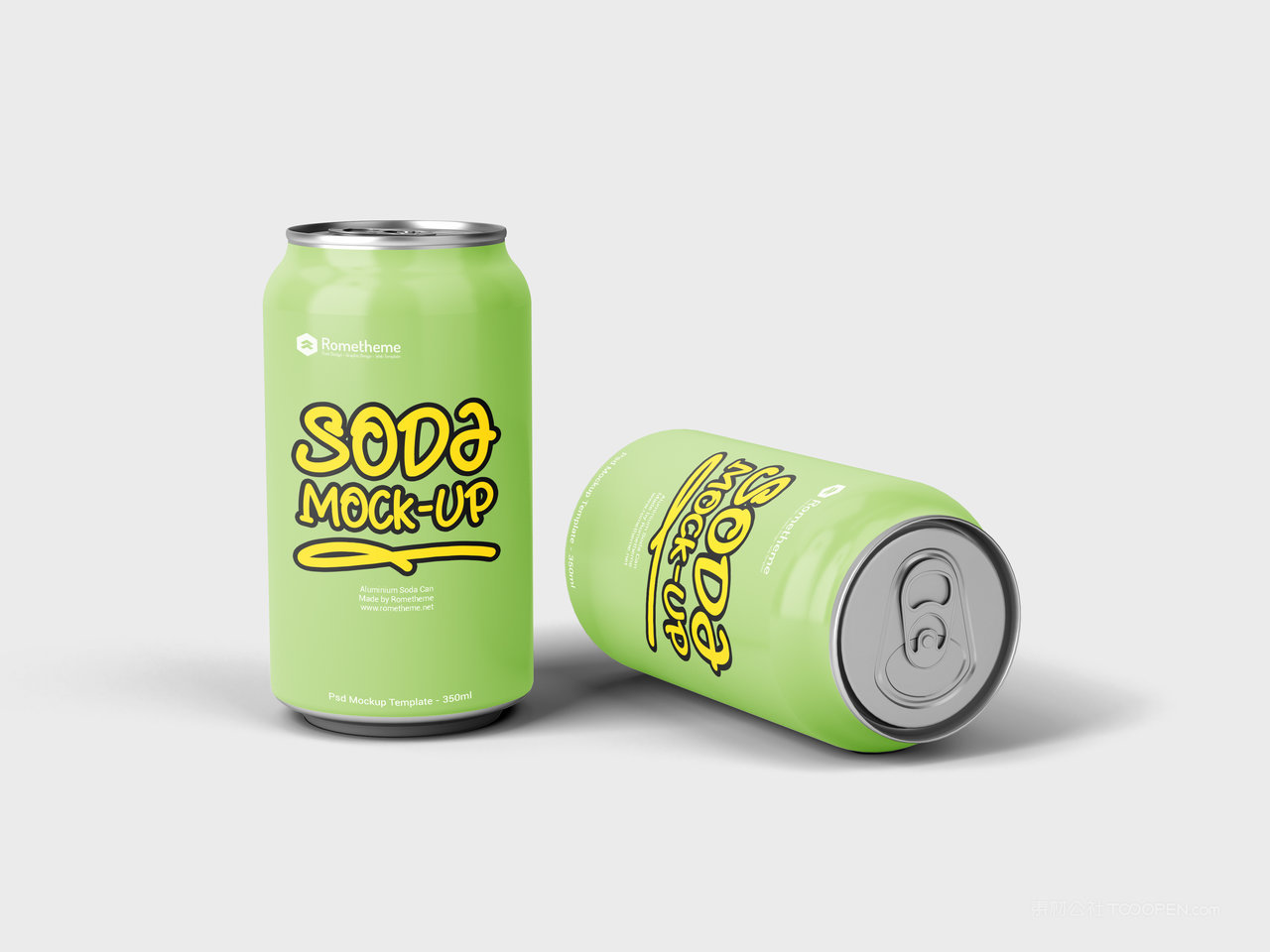 清新绿易拉罐饮料包装样机 (1)