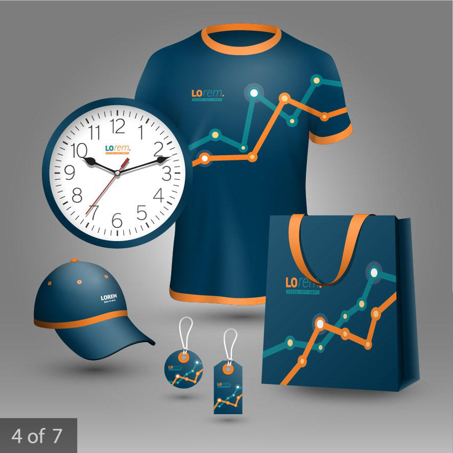 矢量蓝色时钟及运动服